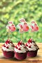 Pink Stork with Hat Welcome Baby Themed Toothpick Ornament 10 Pieces