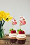 Pink Stork with Hat Welcome Baby Themed Toothpick Ornament 10 Pieces - 3
