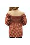 Tile Madonna Collar Polka Dot Printed Back Combed Cotton Blouse - 4