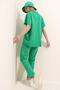 Women's Green Crew Neck Comfortable Fit Tracksuit Set ALC-X5885 - 5