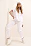 Women's White Crew Neck Comfortable Fit Tracksuit Set ALC-X5885 - 2
