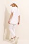 Women's White Crew Neck Comfortable Fit Tracksuit Set ALC-X5885 - 5