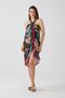Ays Home Tropical Pattern Claret Red Pareo Beach Dress