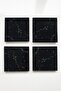 Glass Coaster| Set of 4 Black Marble Look| 10cm X 10cm - 3
