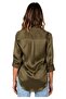 Women's Khaki Satin Shirt - 5