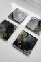 Glass Coaster| Set of 4 Stark Marble Look| 10cm X 10cm