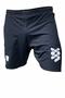 Men's Black and White Pieced White Printed Unlined Pocket Sports Running Walking Fitness Shorts