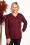 Women's Burgundy V-Neck Mother Blouse