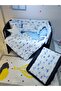 12 Piece Baby Sleeping Set with Mosquito Net for 70x110 Park Crib - Blue Crescent Star Pattern (Excluding Crib) - 3