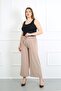Women's Mink Ayrobin Fabric Standard Size Trousers with Elastic Waist