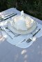 Imported Linen Fabric Leaf Pattern Embroidered 16 Piece Placemat Set for 4 People - 8