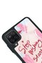 Glossy Phone Case for Samsung A12 Pink Motto Design - 3