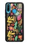 Huawei P20 Lite Glossy Phone Case with Floral Cats Design