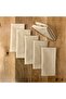 American Service, 6-Piece Special Stitched Fabric Napkin Light Brown