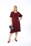 Women's Plus Size Crew Neck Midi Dress with Ruffles on Sleeves and Chest - 4