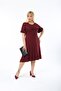 Women's Plus Size Crew Neck Midi Dress with Ruffles on Sleeves and Chest - 5