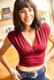 Women's Burgundy Sleeveless Deep Low-cut Waist Banded Crop Blouse BLZ-19001696 - 3