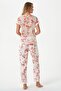 4492 Women's Ecru Woven Satin Pajama Set - 2