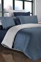 Double Blue Duvet Cover Set - Man Cotton Satin 300 Tc V3