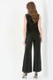 30028 Black Elastic Waist Wide Leg Knitted Trousers - 3