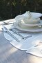 Imported Linen Fabric Leaf Pattern Embroidered 16 Piece Placemat Set for 4 People - 5