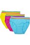 Women's Bikini Panties Cotton Colorful Underwear 3 Pack - 3