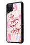 Glossy Phone Case for Samsung A12 Pink Motto Design - 2