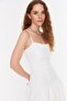 Ecru A-line Ruffle Mini Lined Woven Dress TWOSS22EL00192 - 3