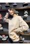 Kadın Sweatshirt Bisiklet Yaka Bej Basic