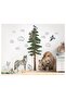Kids Room Wall Sticker Set Bear Wolf Trees Themed - 2