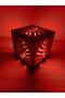 Wooden Cube Leaf Patterned Decorative Night Light Red - 2