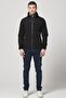 Men's Black Hooded Raincoat with Elastic Sleeves and Hem Glenn Men's Raincoat