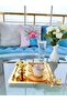 Luxury Lily Flower Stainless Steel Square Set of 2 Gold Coffee, Tea, Decorative Presentation Serving Tray - 2