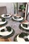 American Service, Wicker 6 Plates, 6 Napkins, 6 Napkin Rings and Runner Tk4 - 2