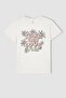 Girl's Regular Fit Slogan Printed Short Sleeve Cotton T-Shirt