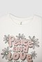 Girl's Regular Fit Slogan Printed Short Sleeve Cotton T-Shirt - 2