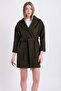 Khaki Fox Accessory Cashmere Coat - 4