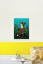 Flower Fox Painting Wooden Poster Decorative - 2