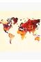 World Map 89 Art Red # Map # World Map Table Wooden Poster Decorative