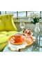 2-Piece Metal Orange Single Decorative Tea, Coffee and Cake Service Presentation Tray 23 Cm - 2