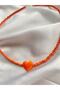 Orange Beaded Murano Heart Women's Necklace - 3
