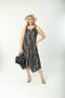 Women's Large Size Buckle Strap Stripe Pattern Dress