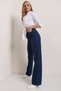 Dark Blue 90's Lycra Super High Waist Loose Jeans Palazzo Trousers. (SUPER HIGH) - 5