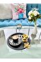 Lily Flower Round Black Presentation Tray, Decorative Serving Tray, Tea, Cake, Coffee 24 Cm - 2