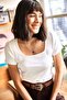 Women's Ecru Square Collar Short Sleeve Lycra Knitted Crop Blouse BLZ-19001830 - 3