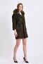 Khaki Fox Accessory Cashmere Coat - 3