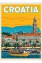 Croatia Painting Wood Poster Decorative