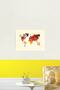 World Map 89 Art Red # Map # World Map Table Wooden Poster Decorative - 2