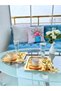 Luxury Square Stainless Steel Butterfly Gold Service, Tea, Coffee, Treats and Presentation Tray 21x21 Cm - 2