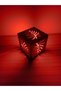 Wooden Cube Leaf Patterned Decorative Night Light Red